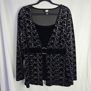 Vintage‎ Studio 1940 Sparkle Top Velour Party 18/20W Whimsigoth Maximalist Glam